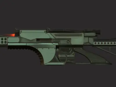 Futuristic Weapon Concept for a use in Blender-29 Low-poly 3D model
