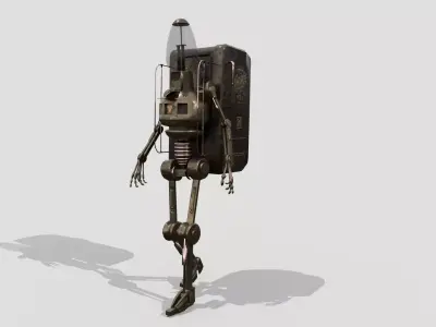 Steampunk Vendor Robot Low-poly 3D model