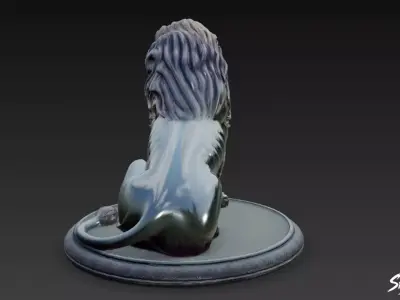 Lion Statue V36 Low-poly 3D model