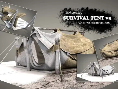 Survival Tent v5 3D model