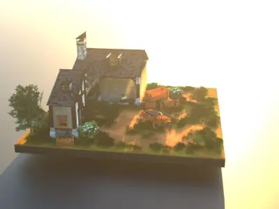 Smithy forge blacksmith workshop Low-poly 3D model