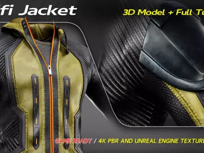 Scifi Jacket 3D Model Low-poly 3D model