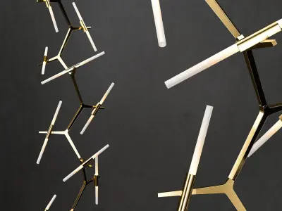 Chandelier agnes 20 lights vertical 3D model