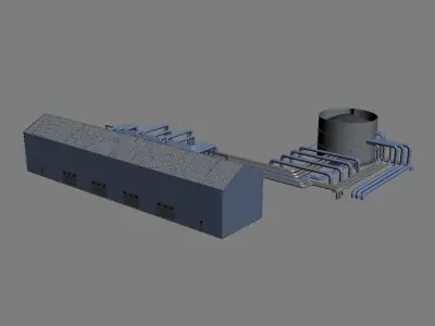 Industrial Building 3D model 5
