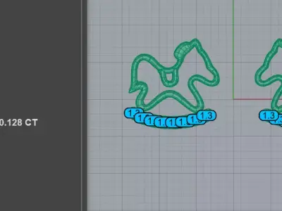 Sparkling Rocking Horse Stud Earrings  3D print model