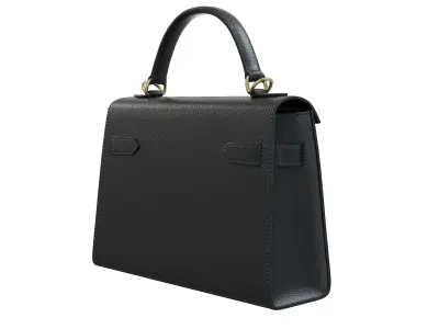Hermes Kelly Bag Black Leather Low-poly 3D model