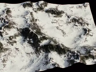 Realistic Icy Rocky Terrain Environment PBR Low-poly 3D model
