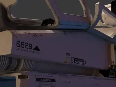 Hospital Ventilator SciFi Medical Bed Set Low-poly 3D model