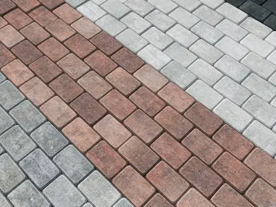 Paving stone street n1 3D model