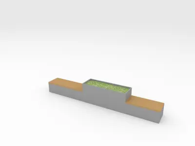 Bench Park 15 Low-poly 3D model