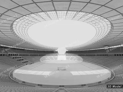 Olympiastadion - Berlin Germany Low-poly 3D model