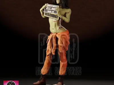 Janey Belle - Zombie Tramp - 1TO10 STL FILE 3D PRINT MODEL 3D print model