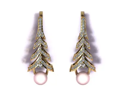 Pearl Earrings Jewelry model - Fallen Star for her 3D print model