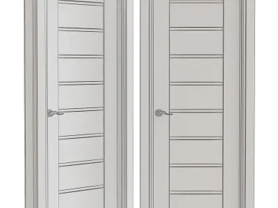 Alda Gray Oak Belldinni Modern Interior Door 3d model Low-poly 3D model