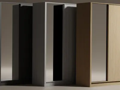 HOME Wardrobe with 2 sliding doors 3D Model Low-poly 3D model