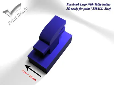 Facebook with holder - 3D print ready - Small size 3D print model