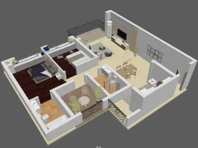 High details floorplan 3D model