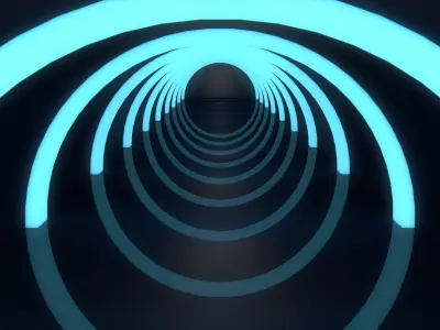 Sci Fi Tunnel Low-poly 3D model 8