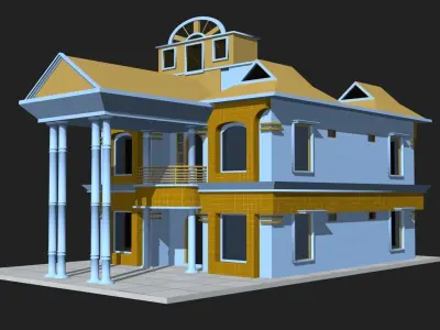 3d House Building Low-poly 3D model