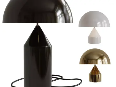 Mid Century Mushroom Table Lamp 3D model