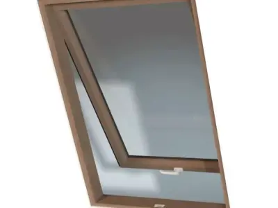 Wood Frame With Glass Window 3D model