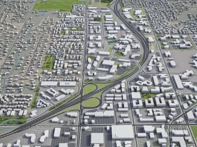 Bellevue - 3D City Model Low-poly 3D model