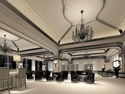 Business Restaurant - Coffee - Banquet  90 3D model