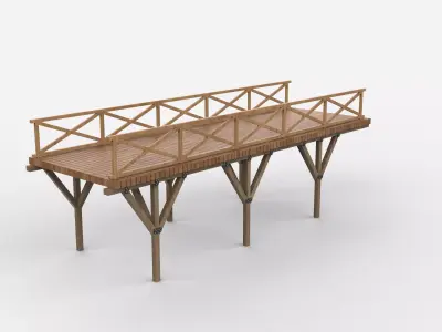 wooden bridge  3D model
