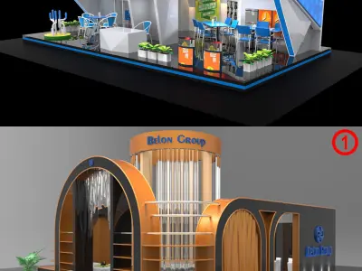 6 Exhibition stall collection 3D Model Pack