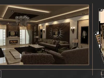 classic living room  3D model