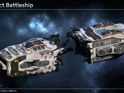 Spaceship Shipwrecks Low-poly 3D model