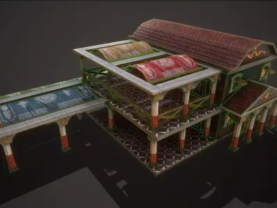Medieval Roman Tavern Low-poly 3D model