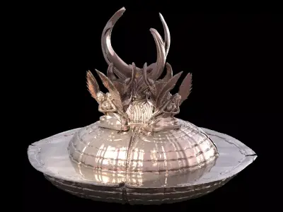Medieval Ocean sculpted fountain sculpture pool 3D model