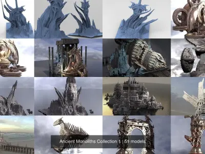 Ancient Monoliths Collection 1 3D Model Pack