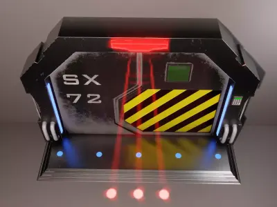  Sci-Fi Door Game-Ready PBR 3D Model  Low-poly 3D model