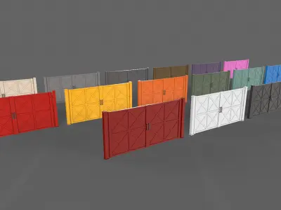 PBR Metal Gate C1 Low-poly 3D model