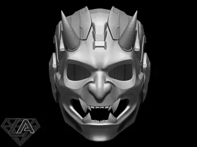 Sci-fi cyberdemon helmet V2 3D print model