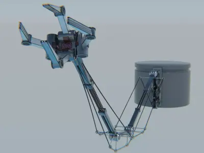 Mechanical Grabber Arm Low-poly 3D model