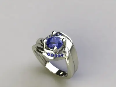 Stylish Women Ring 3D Model STL 3DM Format for Jewelry Print 3D print model