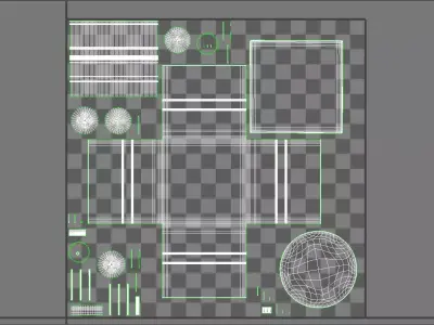 Compact Glass Flush Mount 3D model