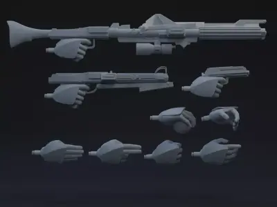 Clone Trooper One-Twelfth Scale Hands 3D print model