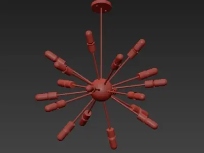 Sputnik Style Chandelier 3D model