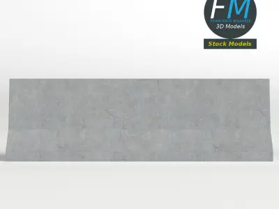 Concrete road barrier 3D model