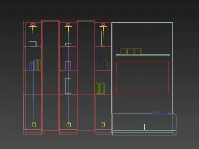 TV unit wood  3D model