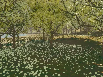 Forest Lake Oasis 3d scene 3D model