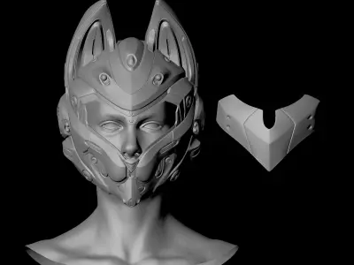 STL models helm for Yui Spec Ops Cat 3D print model