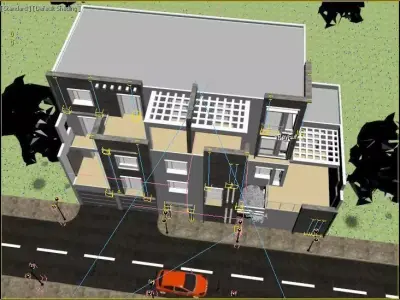 Modern Villa design exterior visualisation house 3D model