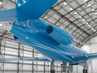  Business Jet Plane Rigged for Maya 