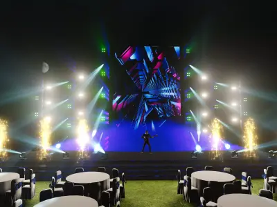  3d stage design for year end party 2024 - 7 design 3d model  Texture