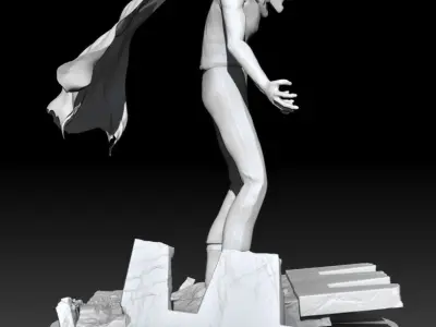 Tetsuo statue with cape 3D model